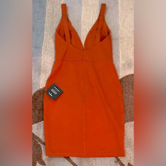 NWT Lulus Perfect Pick Rust Orange Bodycon Mini Dress - Picture 7 of 8